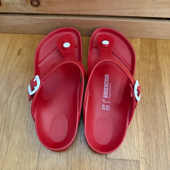 Birkenstock Women Size 37 US 6 - 6.5 Red Gizeh EVA Slip On Comfort Thong Sandals - Picture 3 of 13